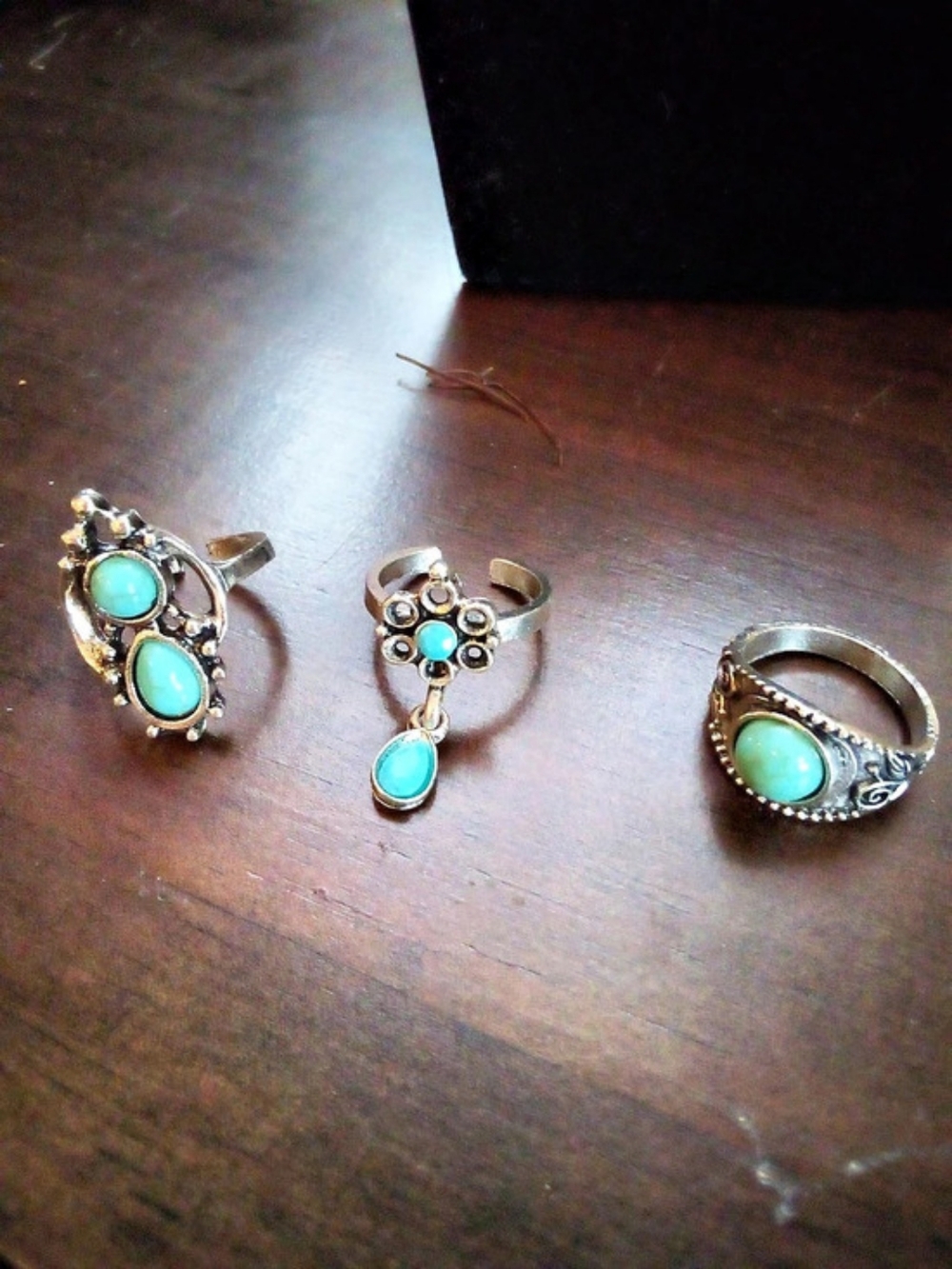 Turquoise Statement Rings Set